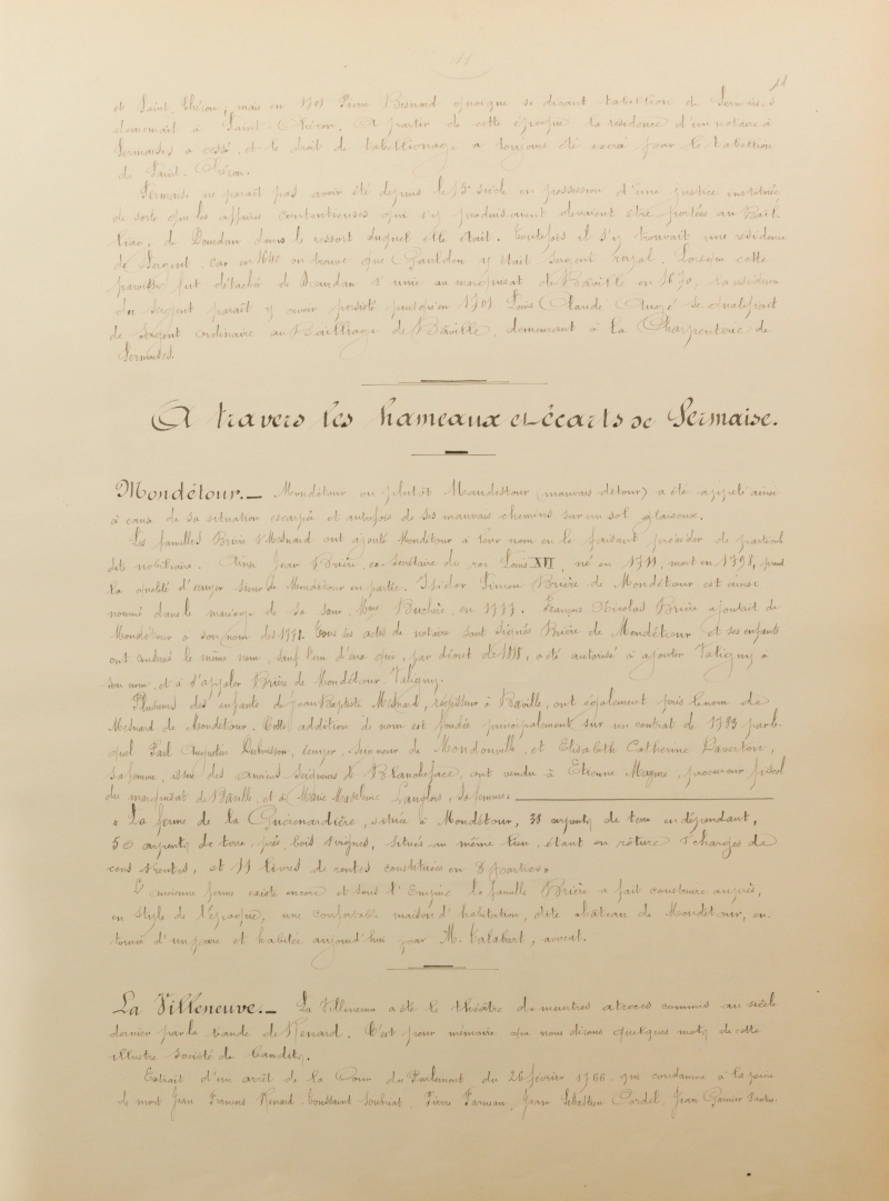 Manuscrit original de Martin Eugène Legrand, feuillet 11/36